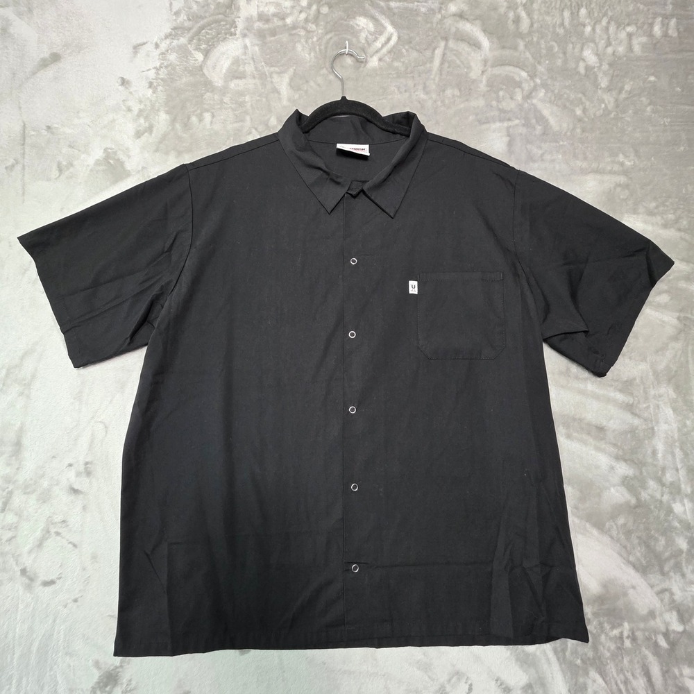Uncommon Threads Mens XL Black Short Sleeve Snap Front Work Shirt 0950 Utility